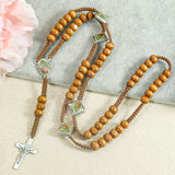 Handwoven Wooden Rosary Necklace – A Timeless Prayer in Every Bead