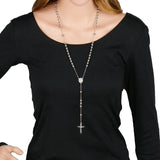6mm Iron Bead Handcrafted Cross Rosary Necklace