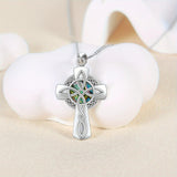 Celtic Knot Abalone Cross Necklace – Heritage & Faith Woven Together