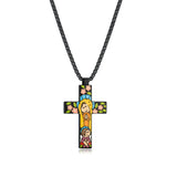 Cartoon style colorful stainless steel cross necklace, the best cross necklace for children - BGCOPPER