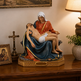 Resin Pietà Statue – Virgin Mary Holding Jesus Christian Home Decor