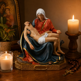 Resin Pietà Statue – Virgin Mary Holding Jesus Christian Home Decor