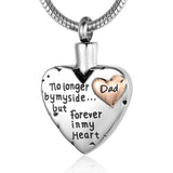 No Longer By My Side Forever in My Heart Urn Pendant Necklace for Ashes - BGCOPPER