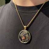 Vintage 3D Enamel Crown of Thorns Jesus Face Medallion Stainless Steel Necklace - Christian gift presentation