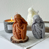 Virgin Mary holding the infant Jesus craft candle