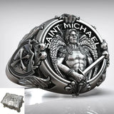 St. Michael Archangel Holy Sword Gabriel Angel S925K Silver Ring - BGCOPPER