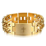 Men's Stainless Steel Cross - Bible Bracelet - BGCOPPER