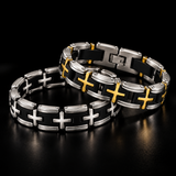 Men's Stainless Steel Cross Bracelet – Christian Faith Jewelry | Silver & Gold-Tone Options