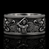 Archangel Michael S925 Sterling Silver Ring – Guardian of Faith & Courage - product view