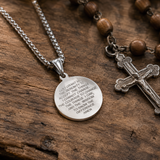 Jesus Thorn Crown Coin Necklace, 316L Titanium Steel Men Pendant