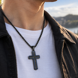 Modern Cross Pendant Necklace – Titanium Steel Christian Necklace for Men