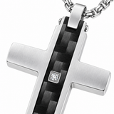 Modern Carbon Fiber Cross Necklace – A Bold Symbol of Faith & Strength