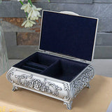 Zinc alloy large capacity embossed rose with latch jewelry box storage desktop ornaments - BGCOPPER