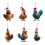 Creative Cute Animal Chicken Christmas Hanging Christmas Birds Car Hanging Home Christmas Tree Decorations - BGCOPPER