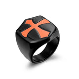 Crusader Shield Stainless Steel Cross Ring - BGCOPPER
