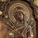 Our Lady of Sorrows Wooden Wall Decor - Our Lady of the Seven Arrows Softens the Heart of Evil - BGCOPPER