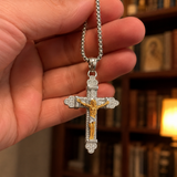 Zircon cross necklace for church prayer and everyday faith