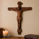 Sacred Art Solid Wood Crucifix - design detail
