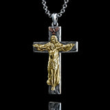 New Titanium/S925K Silver Trinity Cross Necklace - BGCOPPER