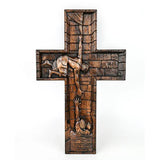 Bgcopper 6 inches Savior Jesus Cross Wood carving - Mini version - BGCOPPER