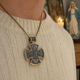 S925 sterling silver double-sided Jesus and Virgin Mary necklace