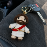 Handmade Crochet Jesus Keychain