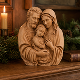 Hand-Carved Beech Wood Holy Family Figurine & Wall Hanging Ornament