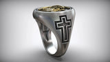 925K Sterling Silver Praying Hands Ring - Christian Symbol of Faith and Devotion - BGCOPPER