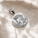 Jesus Thorn Crown Coin Necklace, 316L Titanium Steel Men Pendant