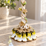 Vintage Floral Nine-Branch Menorah Candle Holder