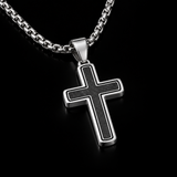 Modern Cross Pendant Necklace – Titanium Steel Christian Necklace for Men