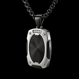 Radiant Shield Pendant Necklace – Titanium Steel Faith-Inspired Men's Necklac