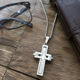 3D Interlocking Stainless Steel Cross Necklace
