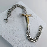 Stainless Steel Crucifixion Cuban Bracelet - BGCOPPER