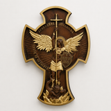 Archangel Michael Solid Wood Carving Gift - product view