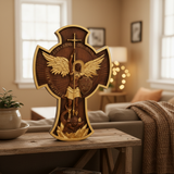 Archangel Michael Solid wood carving gift - Hand carved from a whole piece of wood