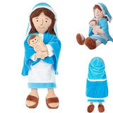 Stuffed Baby Jesus Doll-Stuffed Virgin Mary Holding Baby Blessing Plush Toy - BGCOPPER