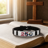 250 Years of Independence Bald Eagle & USA Flag Patriotic Silicone Bracelet