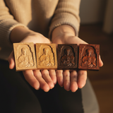 Sacred Heart of Jesus Hand-Carved Wood Magnet - 4 Premium Wood Tones for Home, Car & Office