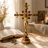 Hand-Painted Metal Jesus Christ Crucifix: Sacred Home Decor - gift presentation