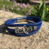 Anchor Leather Braided Bracelet