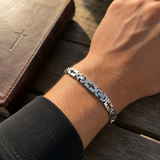 Minimalist Hollow Cross Interlocking Link Stainless Steel Bracelet