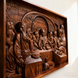 Letztes Abendmahl Religiöse Schnitzerei Icons Personal isierte Geschenke Holz schnitzerei Religiöse Holz Wand Kunst