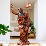 Jesus Resurrection Cross Round Sculpture Tabletop Decoration - BGCOPPER