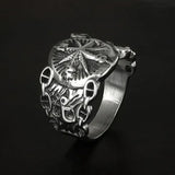 Nautical Compass Logo Stainless Steel Ring - BGCOPPER