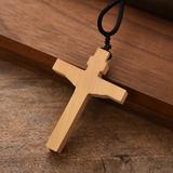 Jesus Wooden Crucifix Necklace: His Coming is a Tender Promise of Eternal Protection ✝️