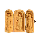 Hand-carved Portable Church - Mini Christian Triptych Altar - BGCOPPER