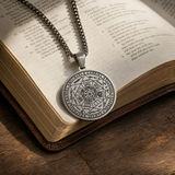 Vintage Titanium Seven Archangel's Seal Pendant - Amulet against evil eyes, curses, spells