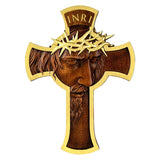 Jesus Crown of Thorns Crucifix Wooden Large Crucifix for Christian home decor and prayer spaces