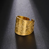 Pentagram Amulet Pentacle Ring The Ancient Power Name of God Stainless Steel Enochian Magic Angel Triple Moon Jewelry - BGCOPPER